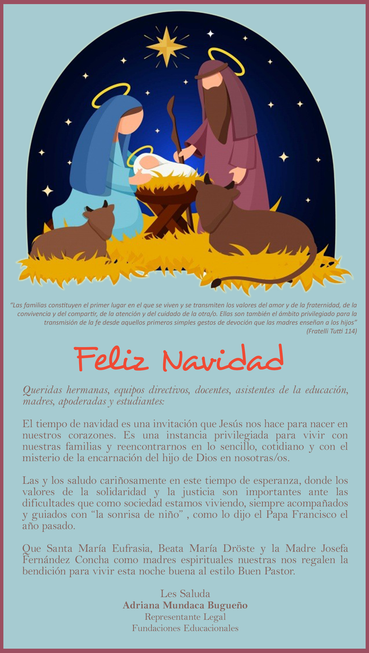 tarjeta navidad sra Adriana